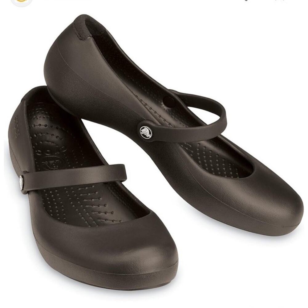 Crocs Maryjane’s Women’s 10 Brown Alice Work Flats Ballet Comfort Minimalist